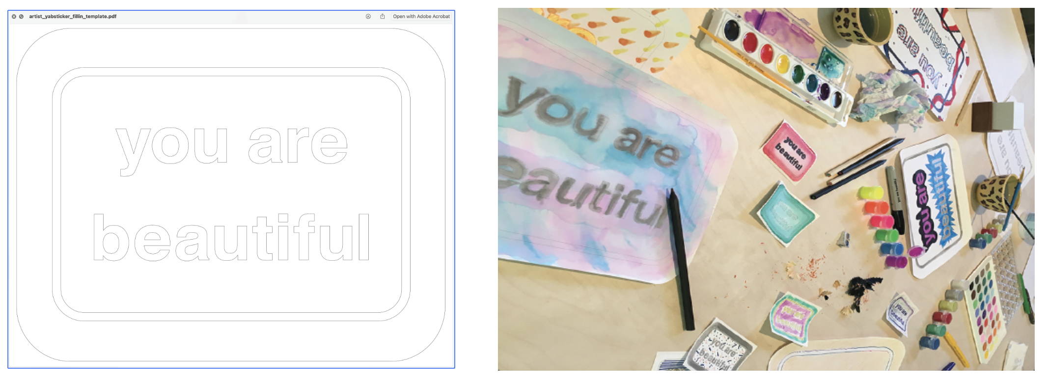 Design a You Are Beautiful Sticker!